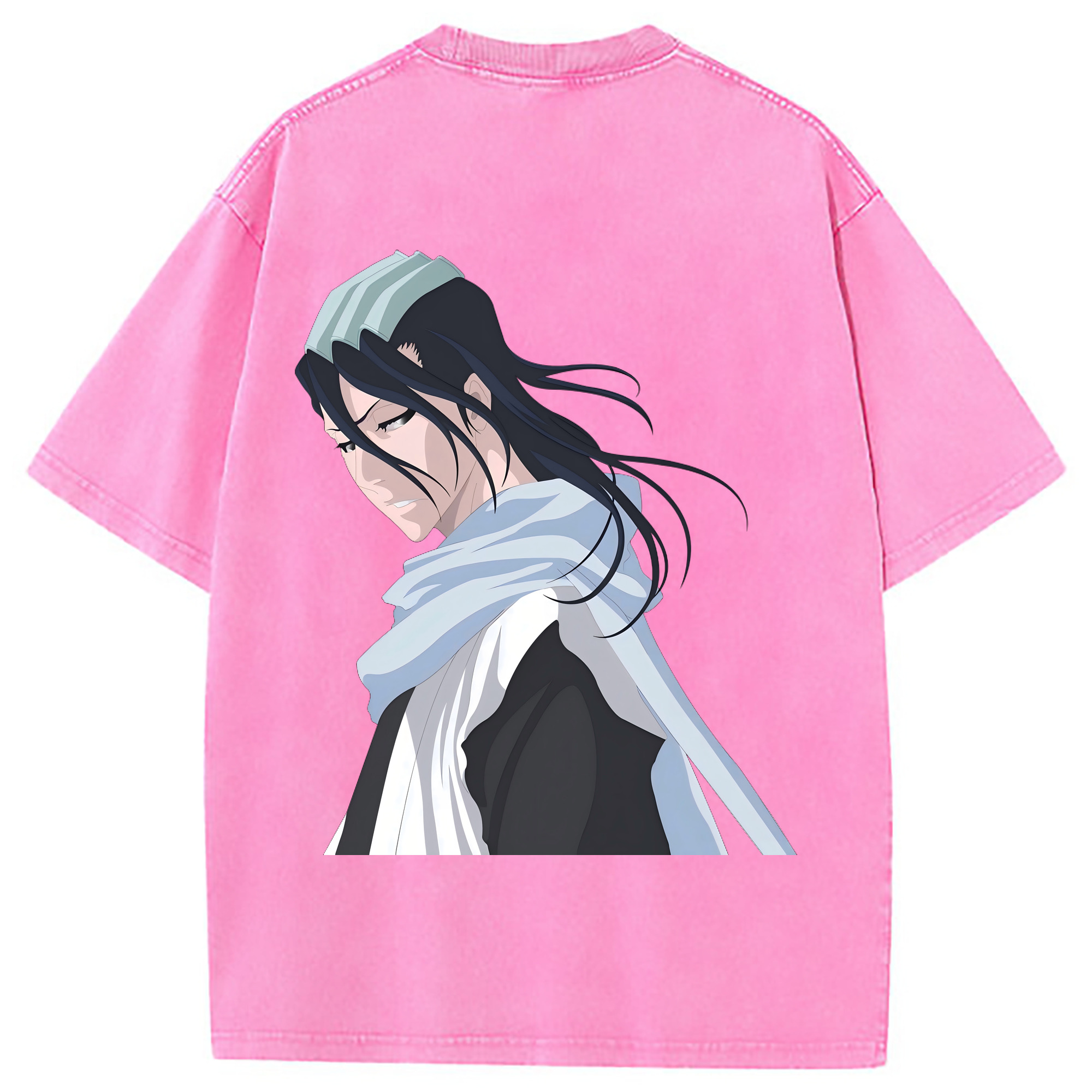 （画像用） ブリーチ くちき びゃくや BLEACH Kuchiki Byakuya 綿100% ヴィンテージ風 半袖Tシャツ（背面プリント）
